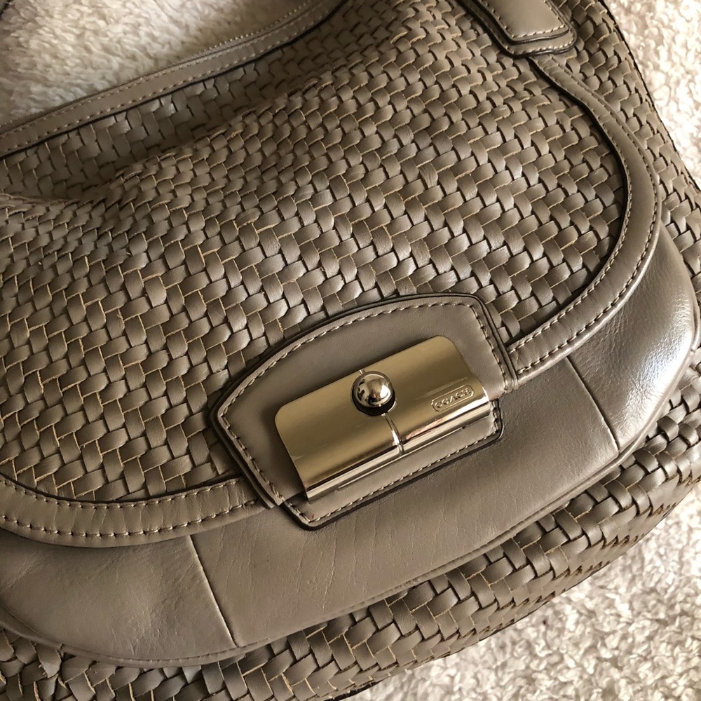 Coach Kristin woven leather round satchel